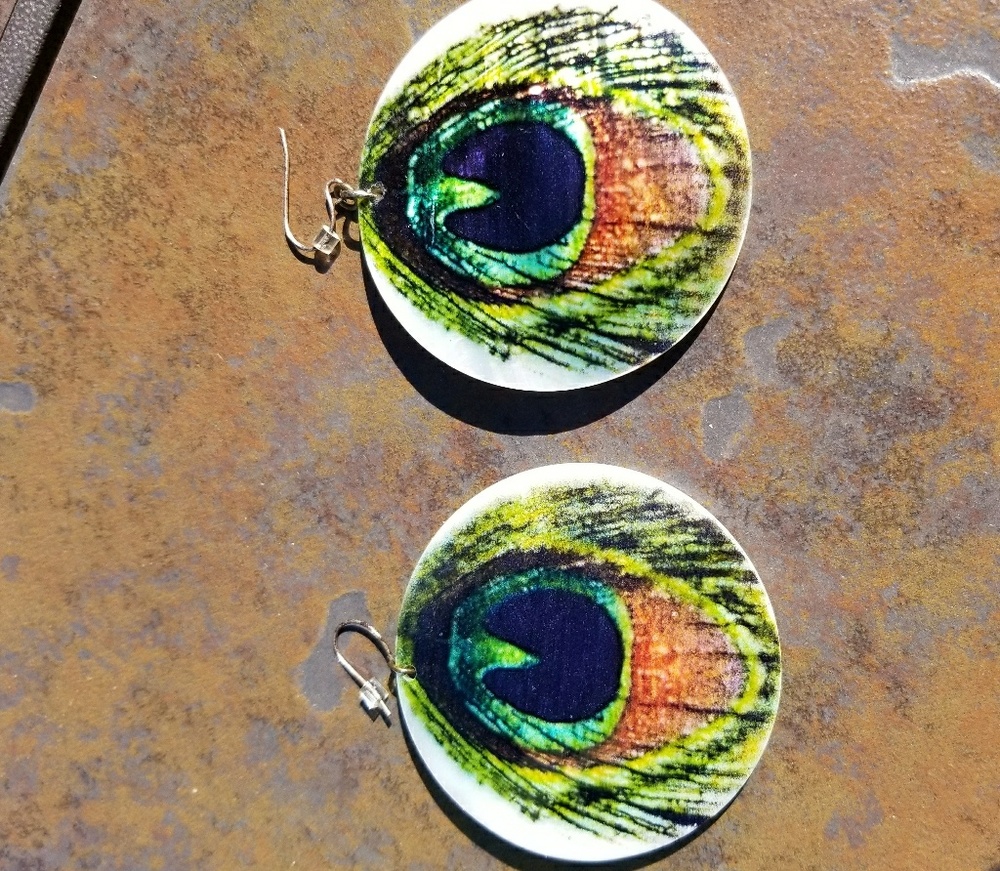 Peacock earrings